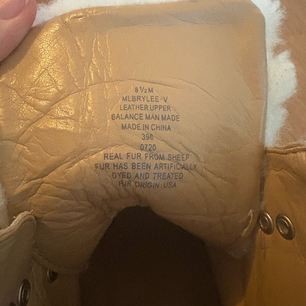 Marc Fisher Beige Suede Winter Boots with White Fur - Picture 10 of 12